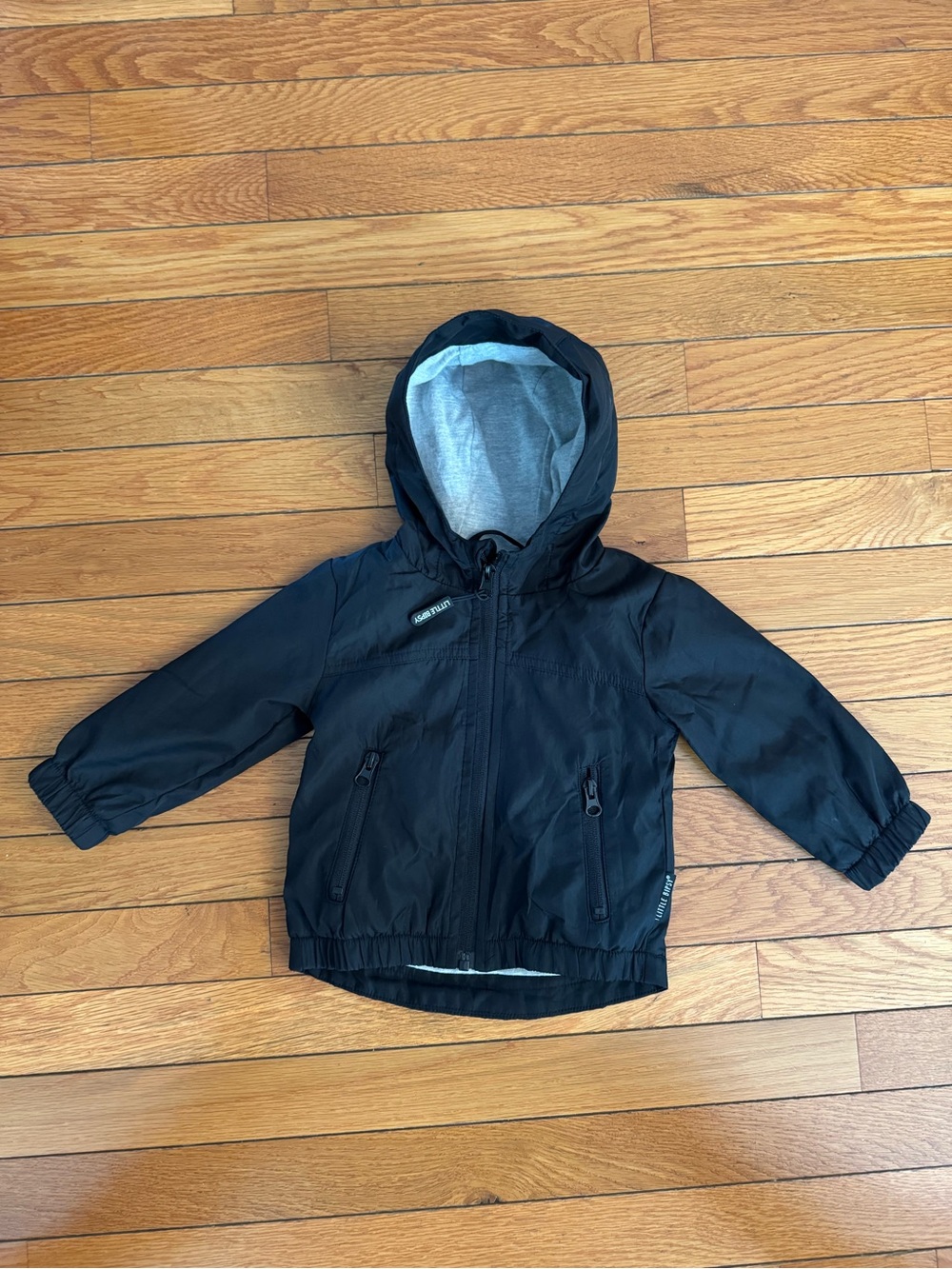 Little Bipsy Black Hooded Kids windbreaker